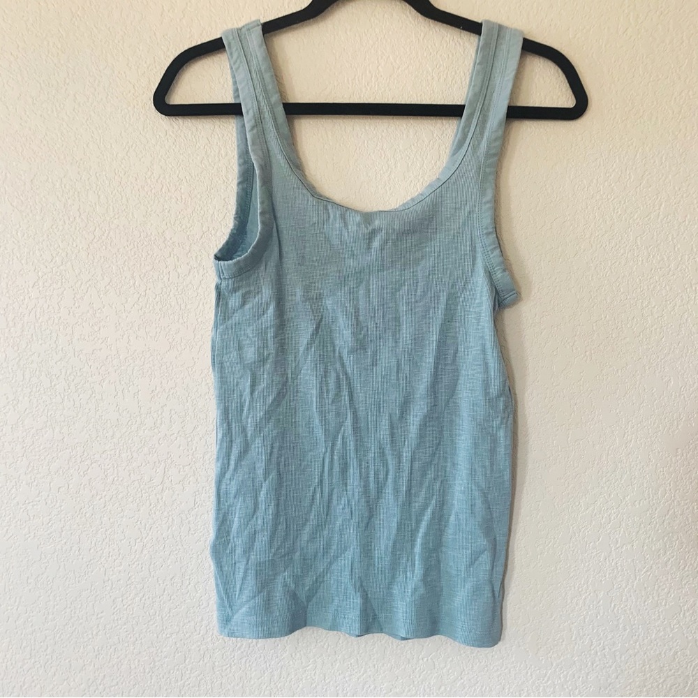 Universal Thread Blue Ribbed Tank Top - Picture 3 of 3